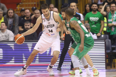 STEFAN BIRCEVIC kosarkas Partizana na utakmici FIBA Lige Sampiona protiv Zielone gore u hali Pionir, Beograd 01.11.2016. godine Foto: Marko Metlas Kosarka, Partizan, FIBA Liga sampiona, Zielona gora
